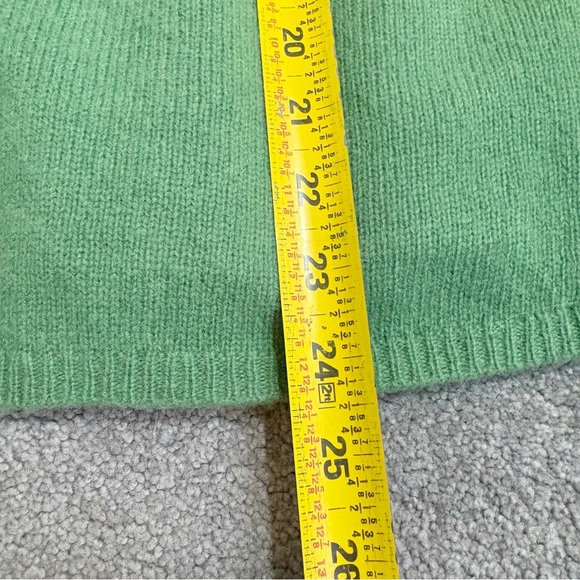 Gudrun Sjoden Wool Green Patchwork Cardigan Sweater Size Large Green Pink Artsy - Picture 12 of 12